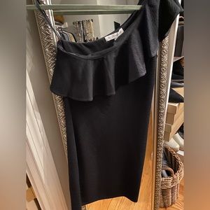 One shoulder cocktail dress.